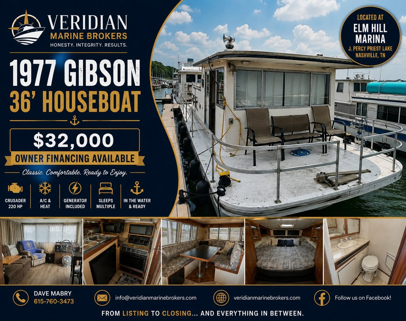 1977 Gibson 36 foot Houseboat